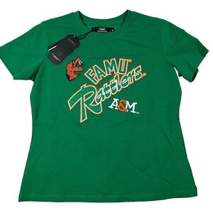 Pro Standard Womens Medium‎ Green NCAA Florida A&M Rattlers Football T-Shirt NWT